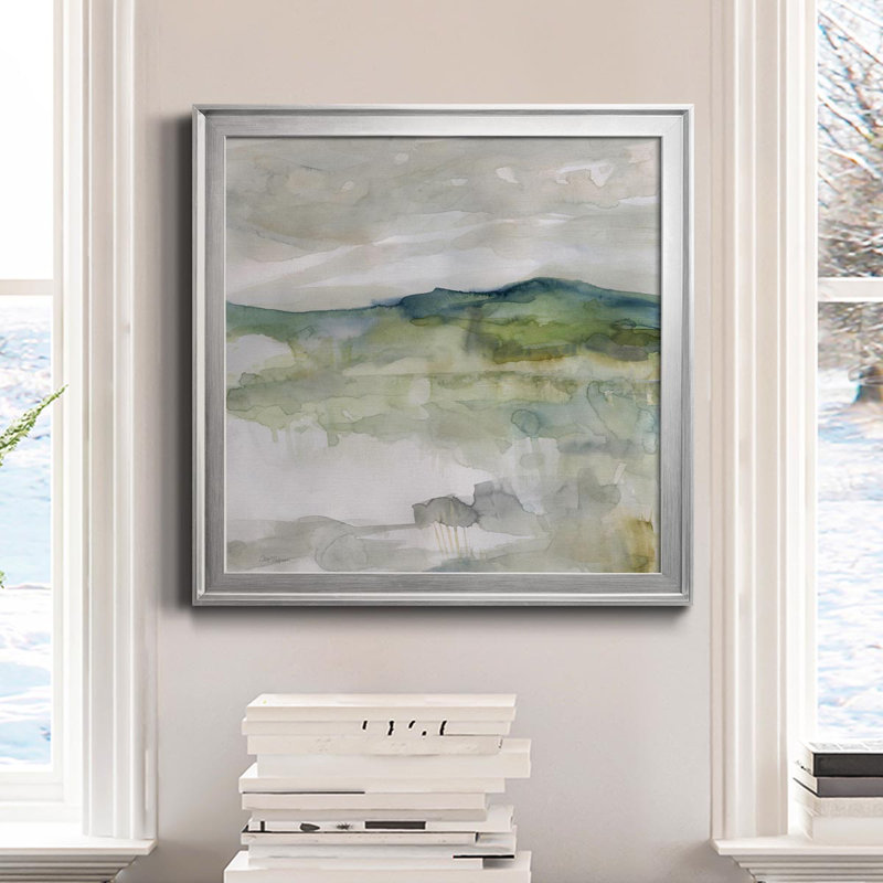 Hillside Study - Reproduction d'art graphique sur toile encadrée, H 17,5 po x l 17,5 po x P 1,5 po, Argent