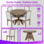 Ensemble de table de salle à manger extensible en placage de bois massif pour 4 à 6 personnes avec chaises rembourrées Ensemble de table de cuisine de 42 à 58 pouces-277834574