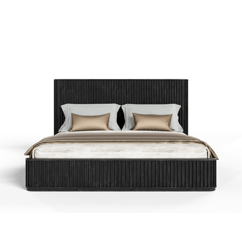 Ensemble de chambre à coucher Fields - Modern Wanut Acacia, Noir