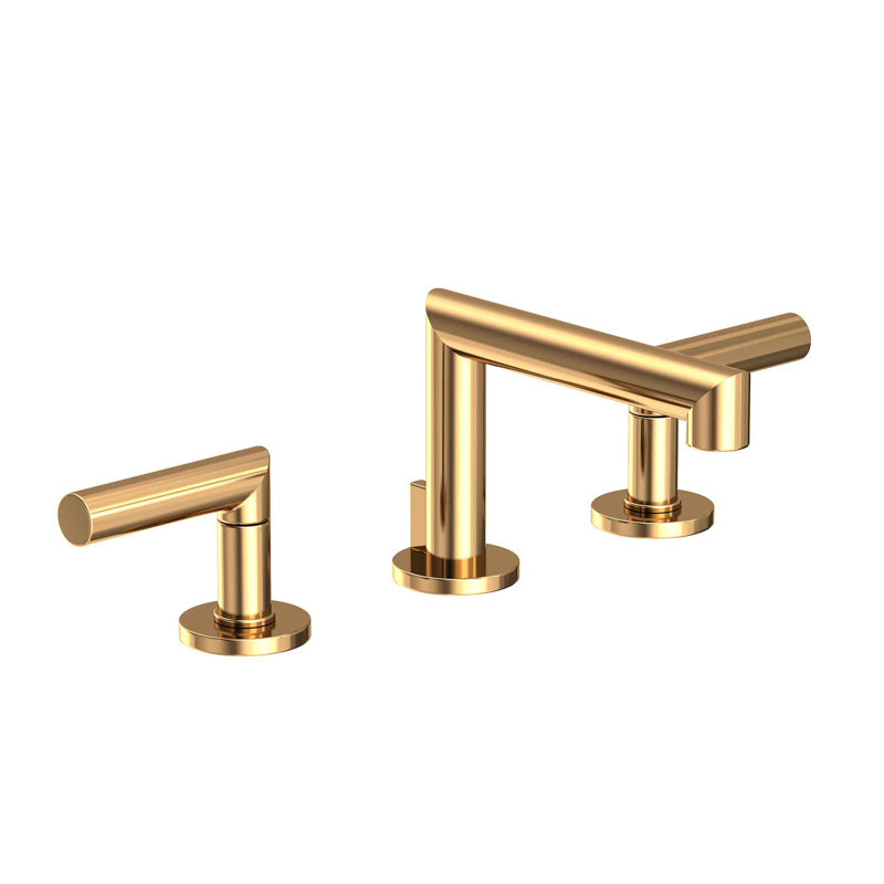 Kirsi Widespread Bathroom Faucet with Drain Assembly, Uncoated Polished Brass