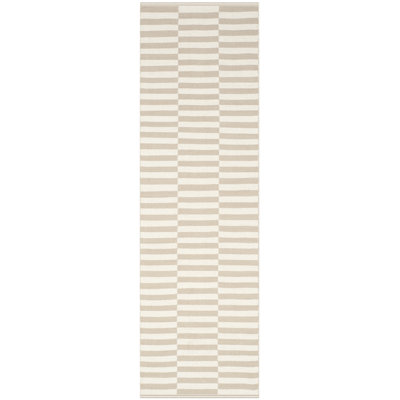 Ilona Ivory Light Gray Striped Cotton Rug