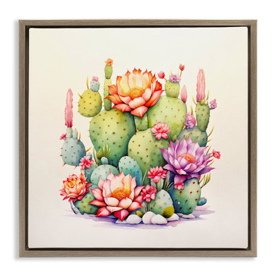 «Desert Spring Blooms», art mural encadré flottant par Andrea Haase