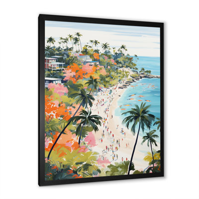 Scène de plage côtière, paradis en couleur pastel III - art mural plage côtière