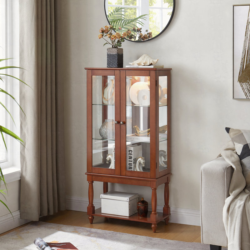 Armoire Curio avec rangement Curio, Noyer