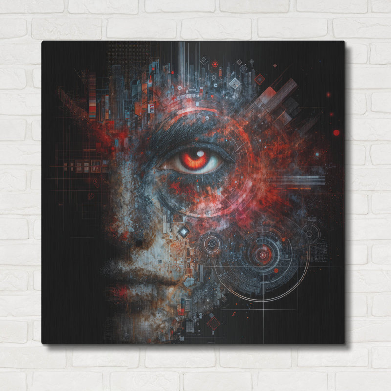  «Look at you 4» par Rey Klimt, art mural en métal, 36 po x 36 po, H 36 po x l 36 po