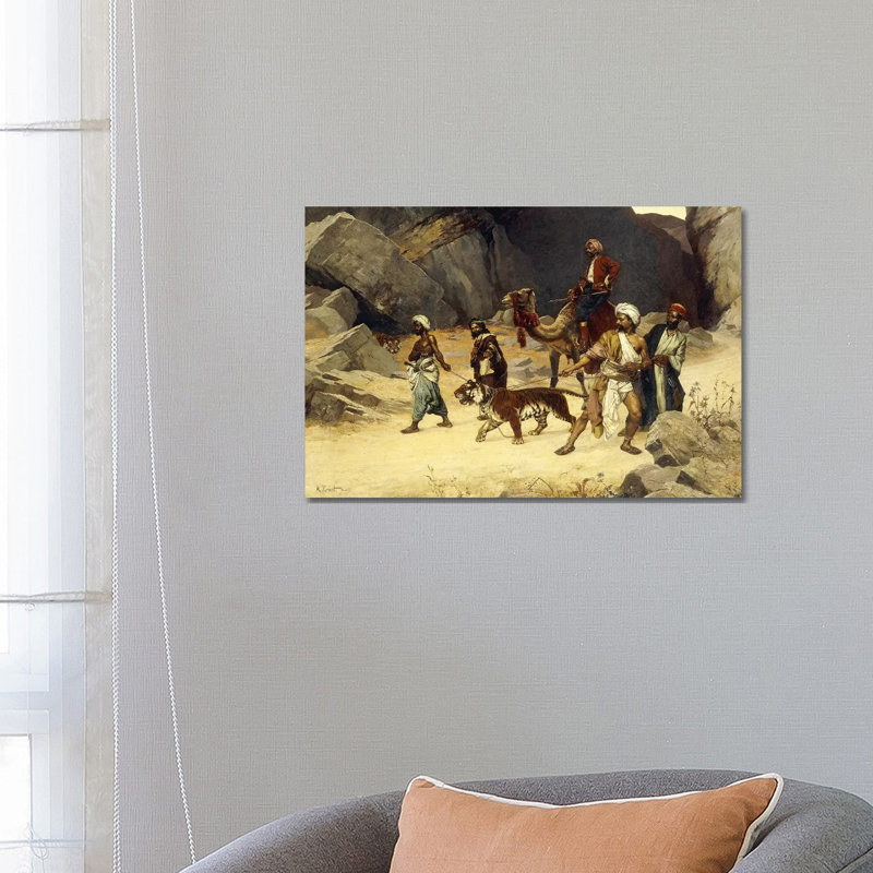 The Tiger Hunt, 1896 by Rudolphe Ernst - Wrapped Canvas Painting, 45.72cm H x 66.04cm W x 1.905cm D