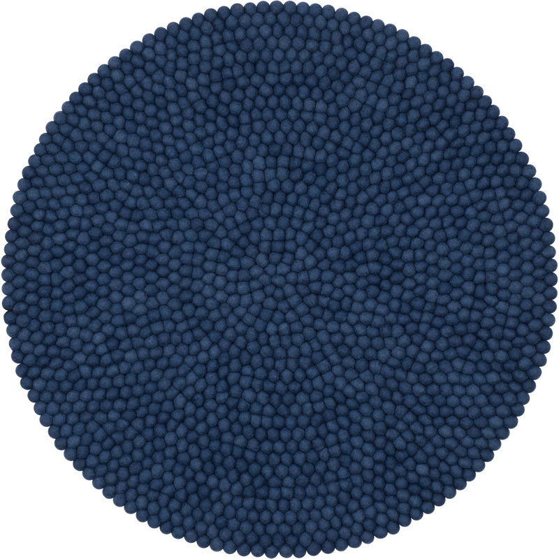 Solid Colour Wool Hand Woven Area Rug, Round 50cm