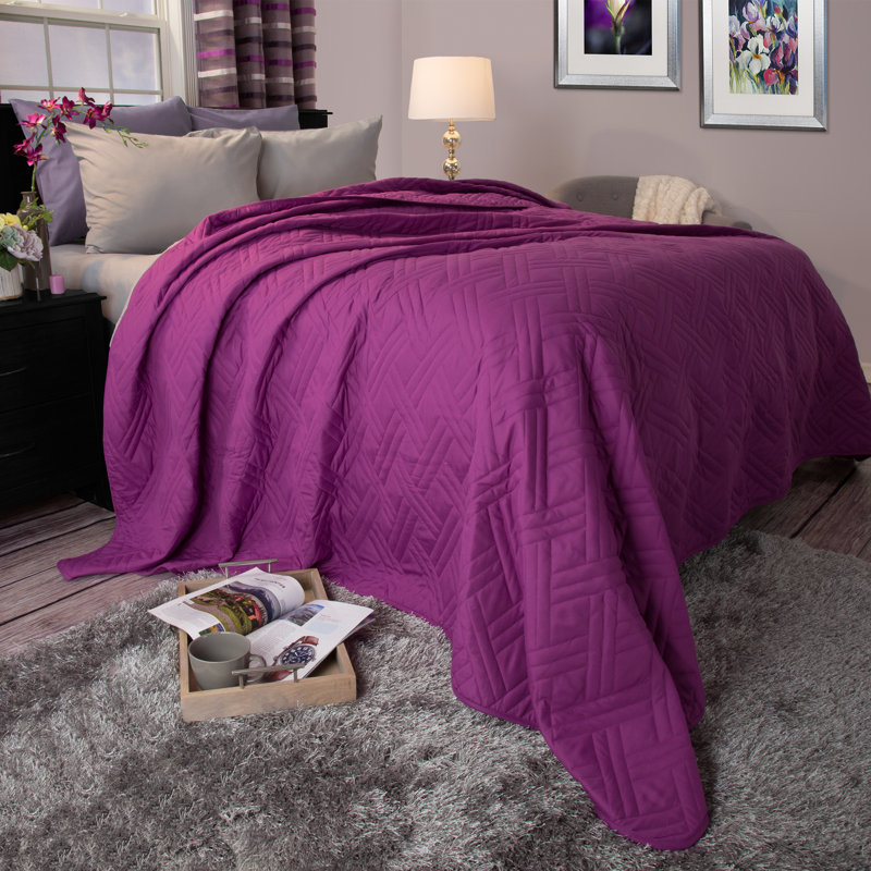 Couverture matelassée Summer, Mauve, Simple