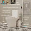 Toilette à macération 750W de 750 W, hauteur confortable de 18 po et cuvette allongée, toilette à chasse d'eau avec 4 entrées d'eau,
Les tuyaux d'extension comprennent