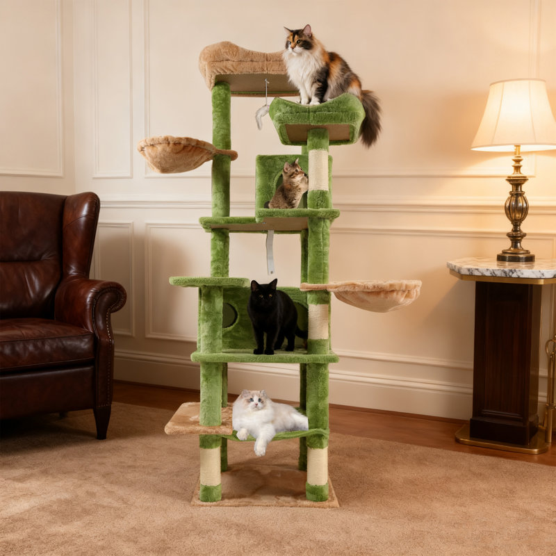 Arbre à chat 68 po, Vert