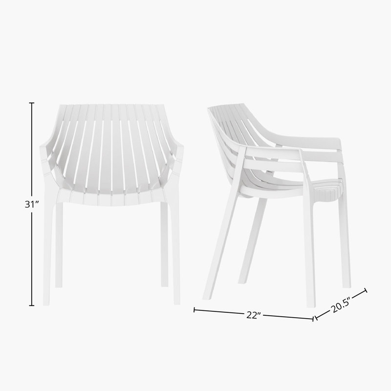 Chaise de patio empilable, Blanc