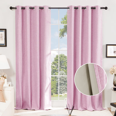 Lythrodontas Faux Linen Total Blackout Curtain Panels