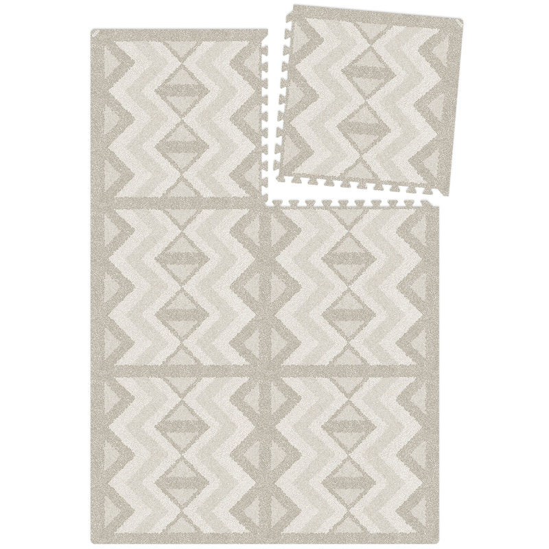 Kilim - Sand - Play Mat, 0.47" H x 72" L x 48" W, Feather Gray
