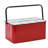 Rustic Charm 6-Compartment Metal Storage Caddy - Distressed Red & White with Handle