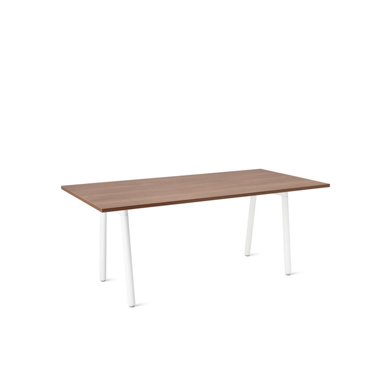 Bureau de direction simple Series A, H 29 po x l 42 po x P 96 po, Blanc/noyer