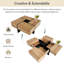 Table basse Hearth & Haven Wallace avec 4 compartiments de rangement cachés, brun