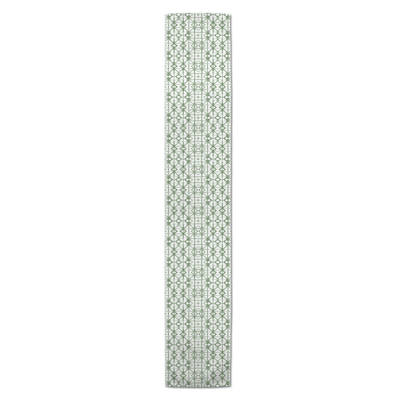 Chemin de table Lynda, 90 po x 16 po, Vert sauge, Mablethorpe Shibori