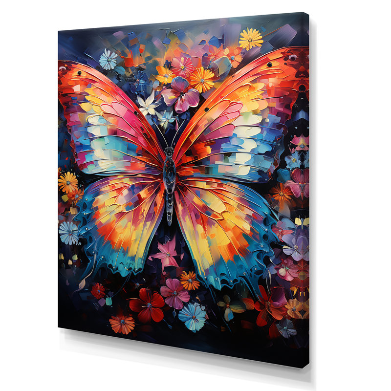Butterfly Fauvist Flutter II, reproduction d'art sur toile, H 32 po x l 24 po, Toile tendue