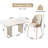 55.11" Modern Rectangle Cream White Dining Table Set with 4 Chairs for Kitchen, Bar, Living Room-1200877693-1200877692