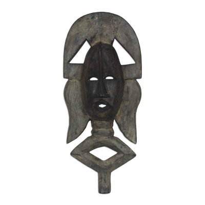 Décoration murale à masque en bois africain kingship