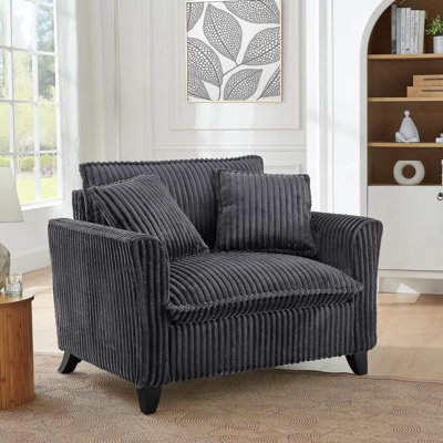 Fauteuil Lazy, fauteuil confortable pour une personne, avec dossier et coussin de siège moelleux, avec accoudoirs des deux côtés, convenant au salon et à la chambre à coucher - gris
