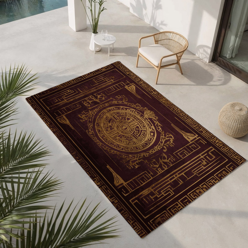 Tapis intérieur et extérieur Divinity Wreath, Rectangulaire 2 pi x 3 pi