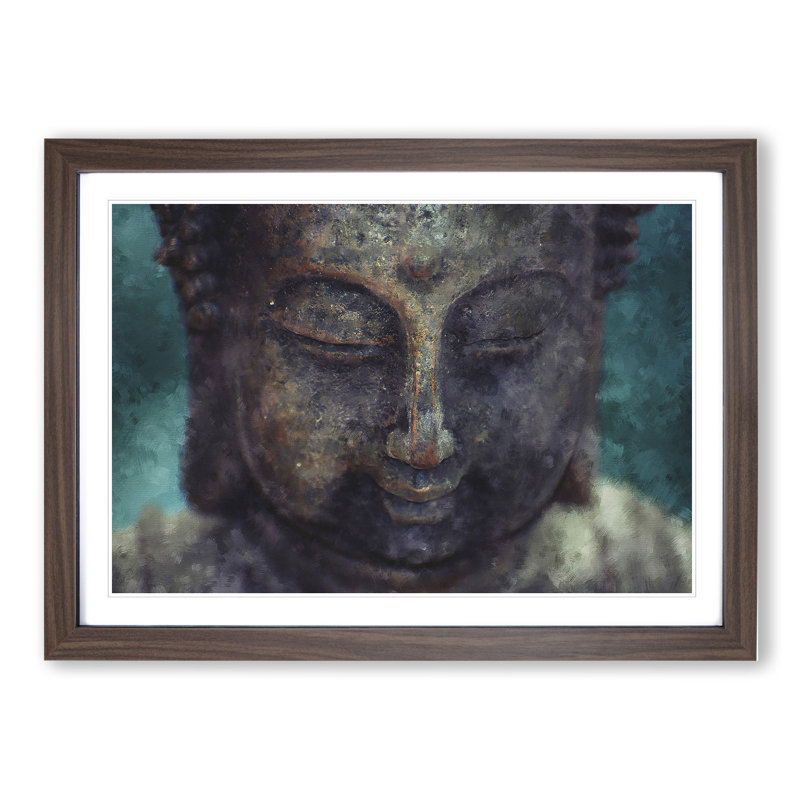 Buddha Statue Vol.10 - Picture Frame Painting, 27cm H x 36cm W x 2cm D, Walnut