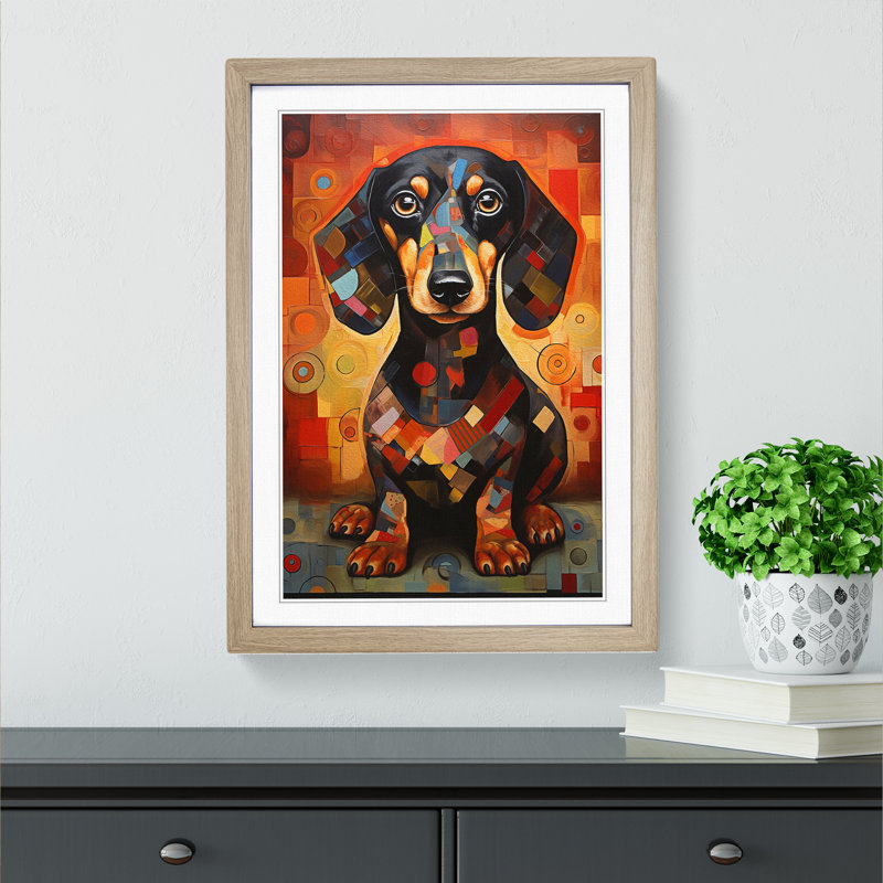 Single Picture Frame Print on Wood, Oak Framed, 46cm H x 34cm W