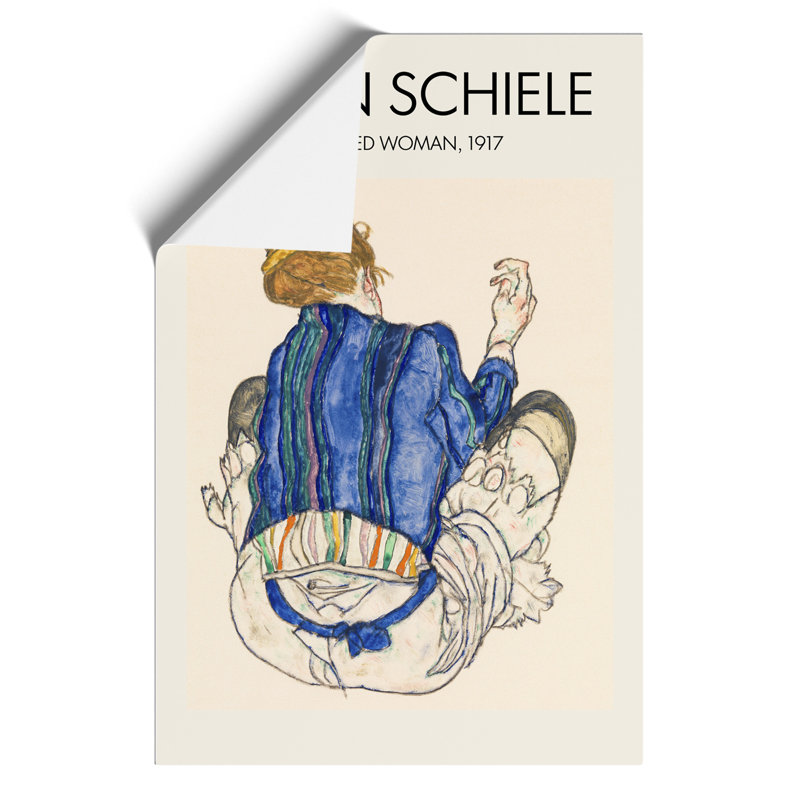 Seated Woman Vol.2 by Egon Schiele - No Frame Print, 30cm H x 21cm W x 0.1cm D