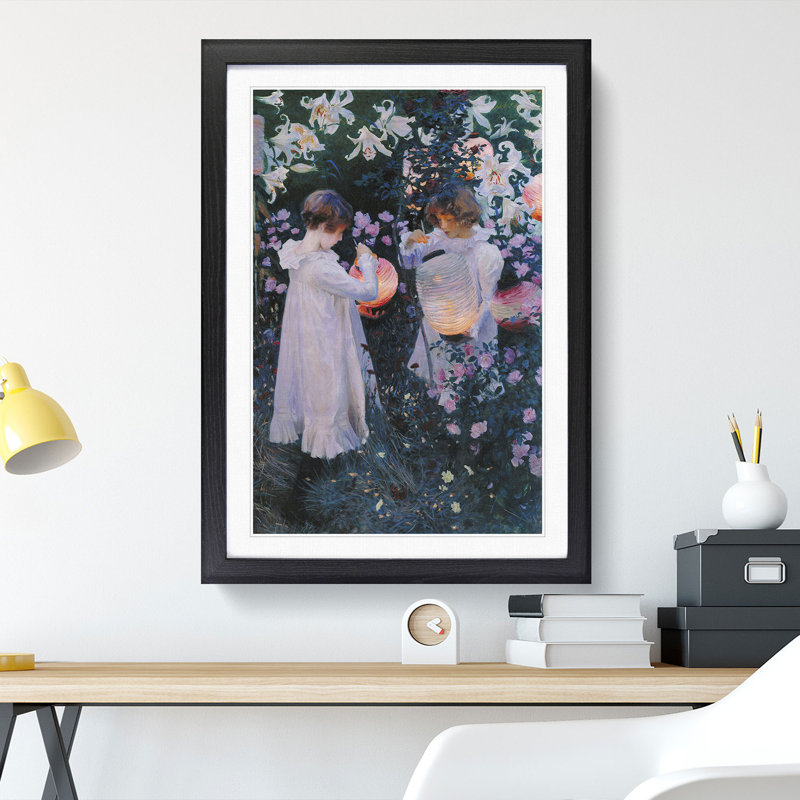 Carnation, Lily, Rose by John Singer Sargent - Framed Print, Black Framed, 65cm H x 48cm W x 2cm D
