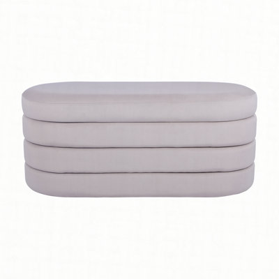 Banc avec rangement en velours taupe
