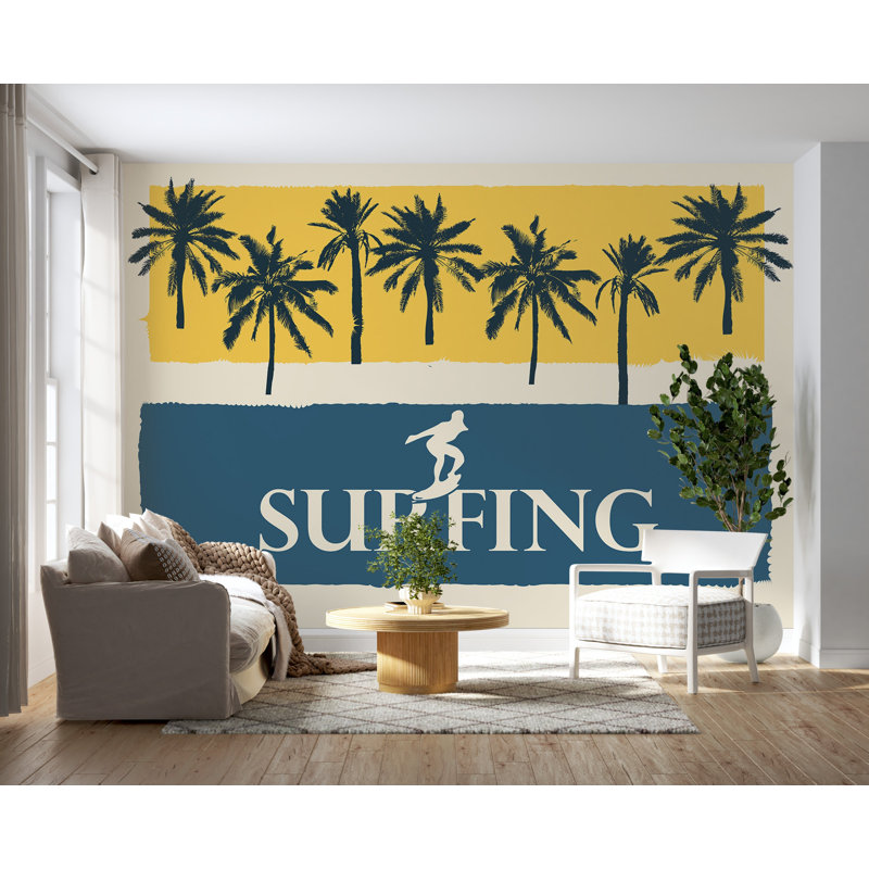 Murale Amarpreet Surf Peel & Stick, L 154 po x L 110 po