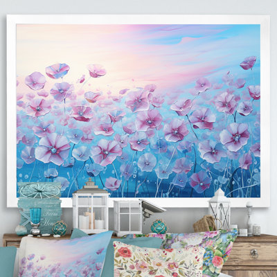 " Pink Morning Glory Liquid Art Flower Field V "