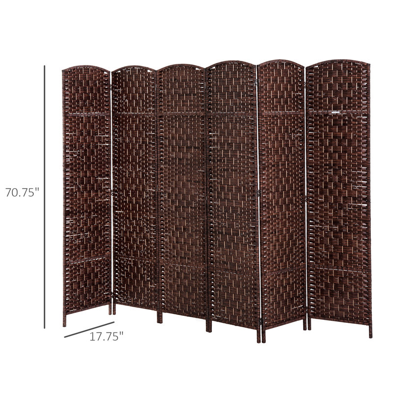 Écran d'intimité de 6 pi avec panneaux de tissage. Conception à charnière pratique pour les directions réglables, clôture brune portable et pliable facile à déplacer. Ajoute une touche de style aux espaces extérieurs
