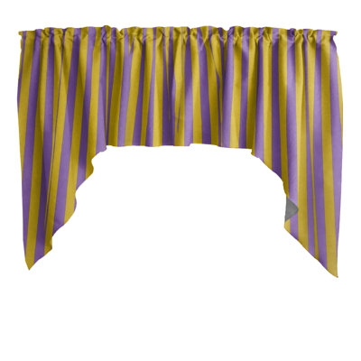 Cotton Blend Striped Swag Window Pelmet