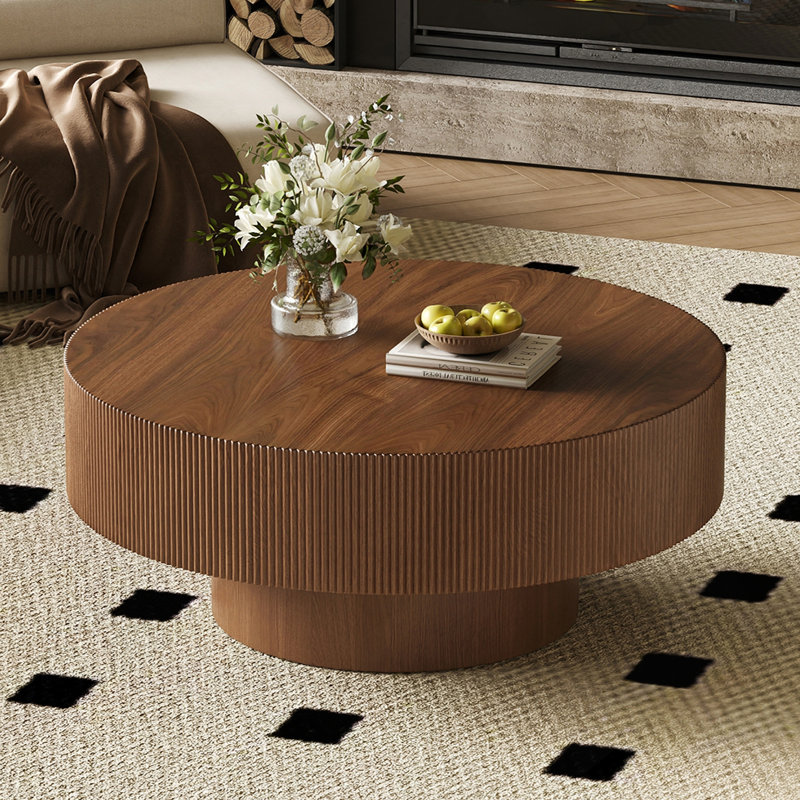 Table basse élégante Elegant Easy, Noyer, 13.7" H x 31.5" L x 31.5" W