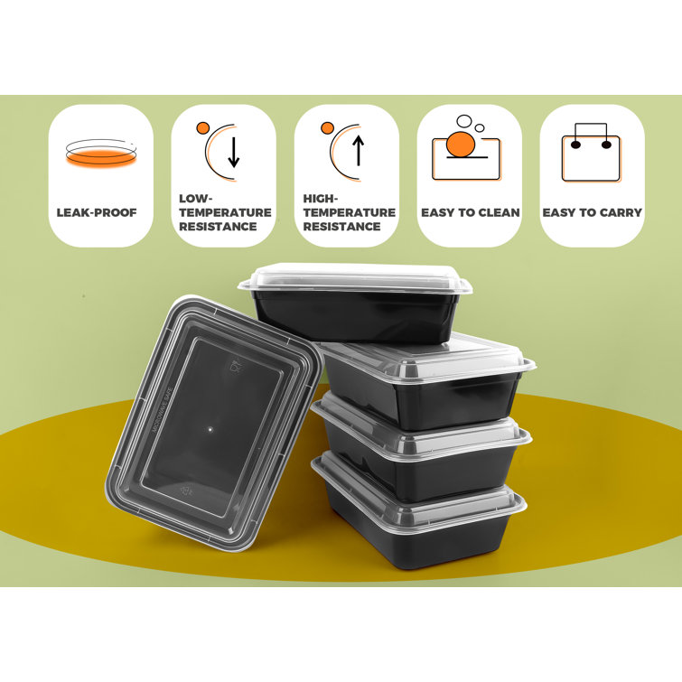 Prep & Savour Rectangle Prep Meal 38 Oz. Food Storage Container (Set Of 50)