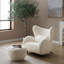 Fauteuil d'appoint blanc à oreilles avec, idéal pour une détente confortable, une structure robuste, un fauteuil moderne en tissu facile à nettoyer et un rembourrage en mousse confortable pour le salon