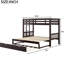 Lit superposé simple au-dessus d'un lit gigogne avec gigogne, peu encombrant pour les nuitées, escalier sécuritaire, Flex Placement, lit gigogne en pin, petites pièces, garde-corps, choix de position, cadre-1020218189