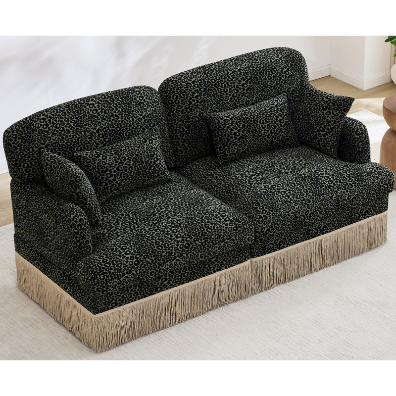 Canapé Comfy Chenille Leopard, Noir