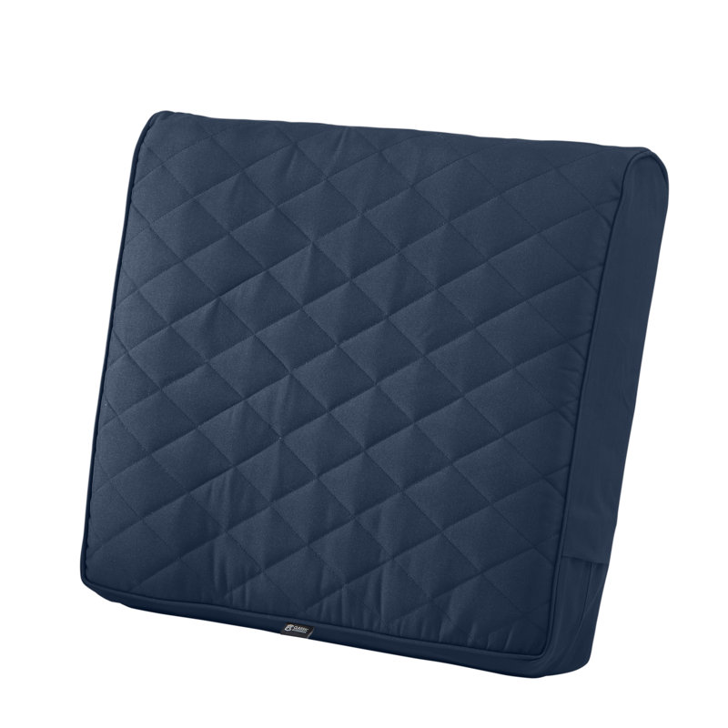 Ayvion Water-Resistant Patio Quilted Lounge Cushion, Navy, 4" H x 25" W x 22" D