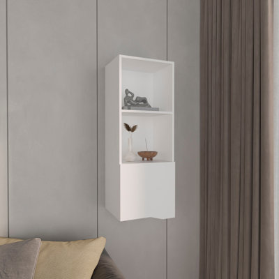 Obregon 43" Tall One-Door Wall Cabinet  With Two Open Shelves, Medicine Cabinet