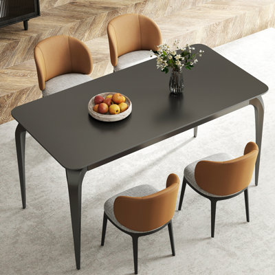 59" Matte Black Sintered Stone Dining Table