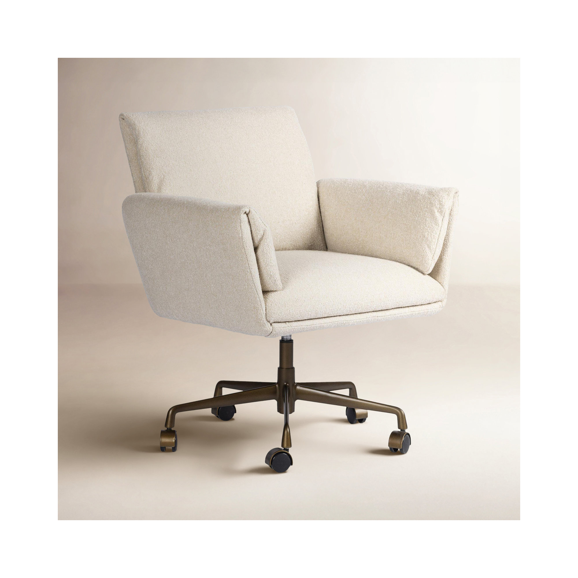 Salerno Desk Chair, White, Polypropylene / Olefin