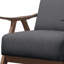 Chaise d'appoint rembourrée en tissu avec accoudoirs courbés, gris-2104778273