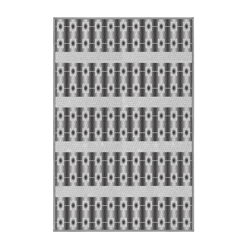 Tapis noir/blanc cassé tissé à la machine, Tapis de couloir 2 pi x 5 pi