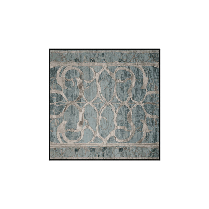 Machine Washable Gray Area Rug, Square 5'