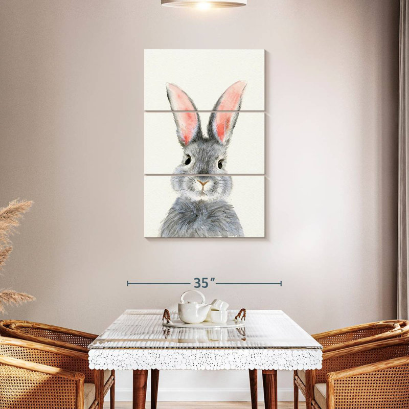 Brampt Fluffy Gray Bunny, 45" H x 28" W