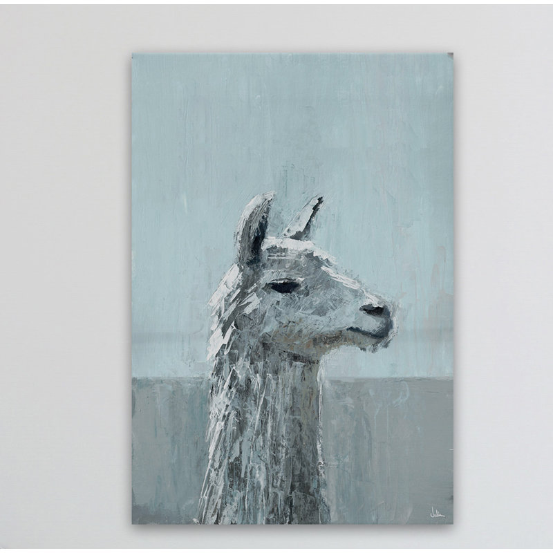 Bonjour Llama by Julia Posokhova - Wrapped Canvas Painting, 38cm H x 25cm W x 3.81cm D