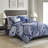 Luxurious Indigo Cotton Bedding Set With Decorative Pillows For Home
